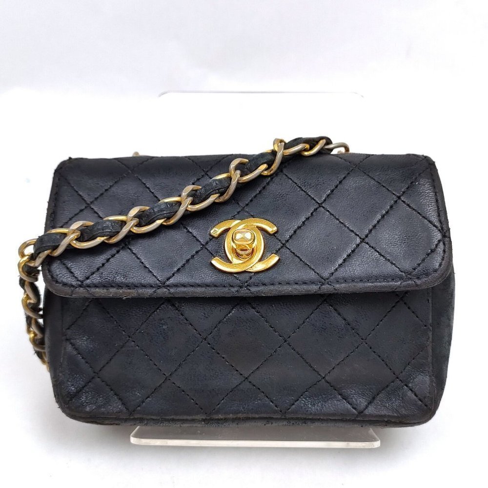 Chanel Mini Bag   Black  lambskin